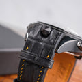 Bespoke Watch Strap in Black Crocodile