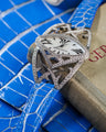 Bespoke Watch Strap in 2 Tone Blue Silver Alligator