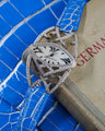 Bespoke Watch Strap in 2 Tone Blue Silver Alligator