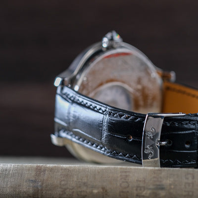 Bespoke Watch Strap in Black Crocodile