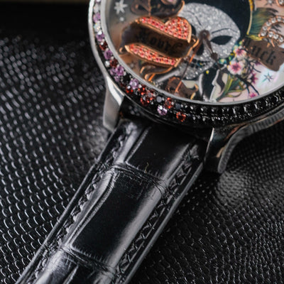 Bespoke Watch Strap in Black Crocodile