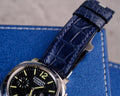 Bespoke Watch Strap in Electric Blue Crocodile