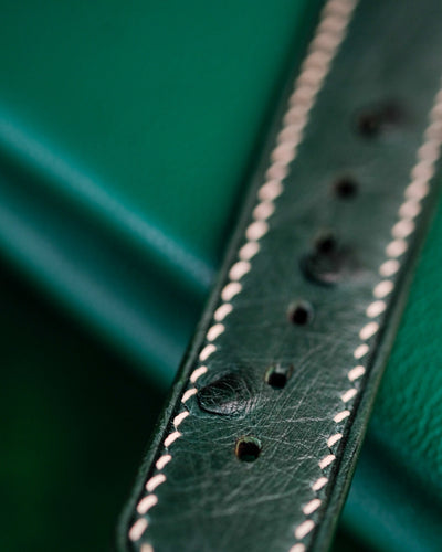 Bespoke Watch Strap in Green Ostrich