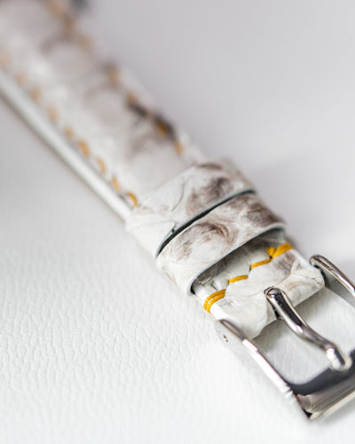 Bespoke Watch Strap in White Python