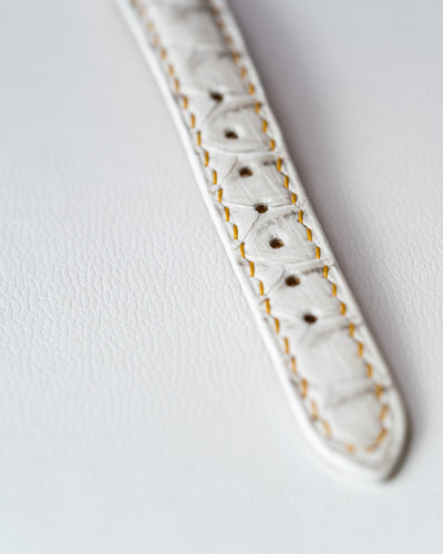 Bespoke Watch Strap in White Python