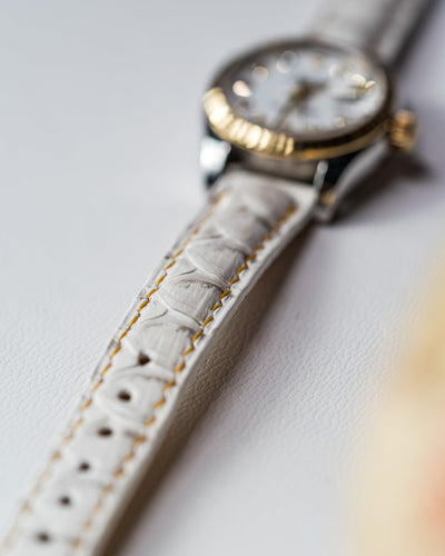 Bespoke Watch Strap in White Python