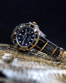 Bespoke Watch Strap in Gold Black Alligator
