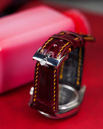 Bespoke Watch Strap in Maroon Red Crocodile