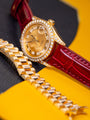 Bespoke Watch Strap in Blood Red Crocodile