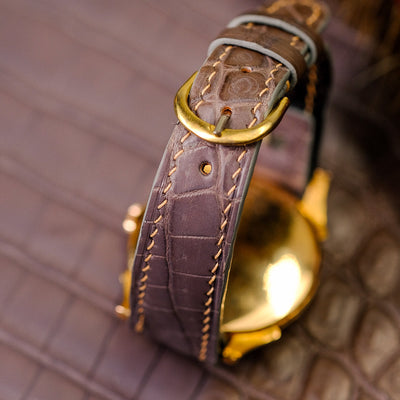 Bespoke Watch Strap in Grey Himalayan Crocodile
