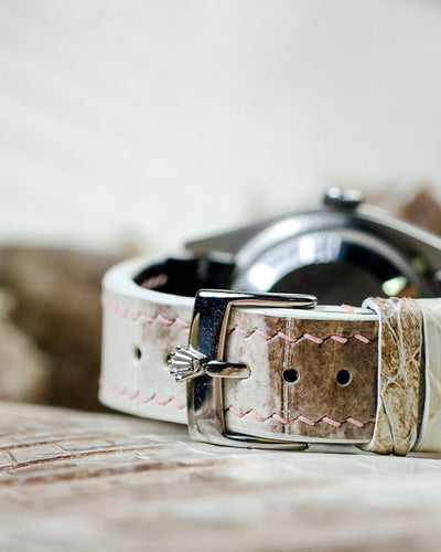 Bespoke Watch Strap in Natural Himalayan Crocodile