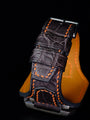 Bespoke Bund Strap in Black Crocodile