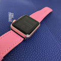Bespoke Watch Strap in Baby Pink Chevre
