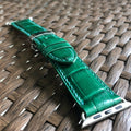 Bespoke Watch Strap in Hunter Green Crocodile