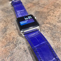 Bespoke Watch Strap in Electric Blue Crocodile