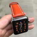 Bespoke Watch Strap in Orange Chevre