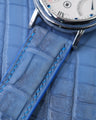 Bespoke Watch Strap in Baby Blue Himalayan Crocodile