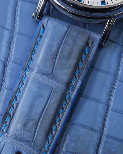 Bespoke Watch Strap in Baby Blue Himalayan Crocodile