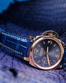 Bespoke Watch Strap in Electric Blue Crocodile