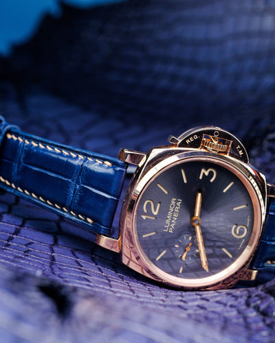 Bespoke Watch Strap in Electric Blue Crocodile
