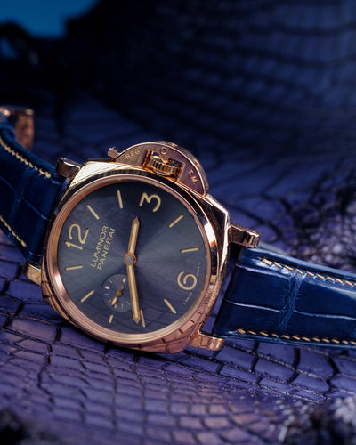 Bespoke Watch Strap in Electric Blue Crocodile
