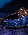 Bespoke Watch Strap in Electric Blue Crocodile