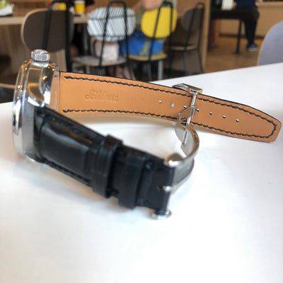 Bespoke Watch Strap in Black Crocodile