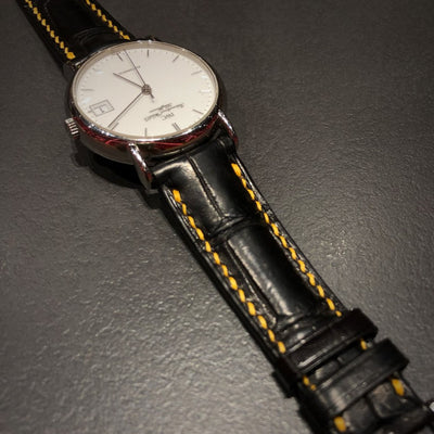 Bespoke Watch Strap in Black Crocodile