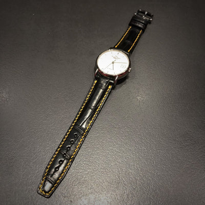 Bespoke Watch Strap in Black Crocodile