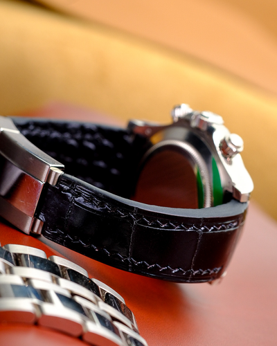 Bespoke Watch Strap in Black Crocodile