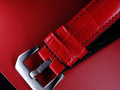 Bespoke Watch Strap in Ferrari Red Crocodile