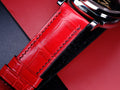 Bespoke Watch Strap in Ferrari Red Crocodile