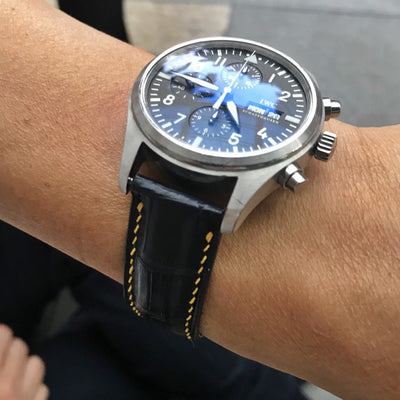 Bespoke Watch Strap in Navy Blue Crocodile
