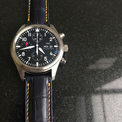 Bespoke Watch Strap in Navy Blue Crocodile