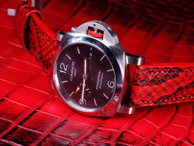 Bespoke Watch Strap in Ferrari Red Python