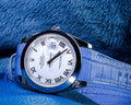 Bespoke Watch Strap in Baby Blue Himalayan Crocodile