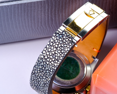 Bespoke Watch Strap in Grey Stingray Solitaire Official