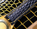 Bespoke Watch Strap in Gold Black Alligator