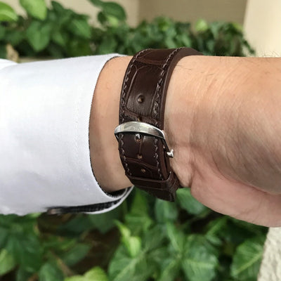 Bespoke Watch Strap in Chocolate Brown Crocodile