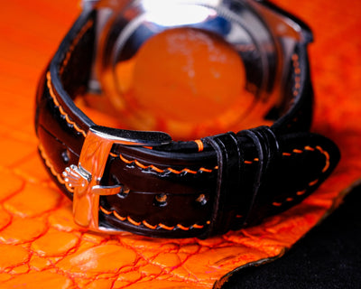 Bespoke Watch Strap in Black Crocodile