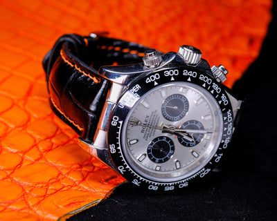 Bespoke Watch Strap in Black Crocodile