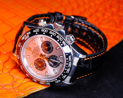 Bespoke Watch Strap in Black Crocodile