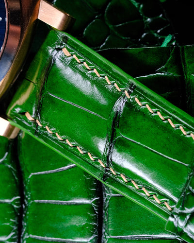Bespoke Watch Strap in Pine Green Alligator