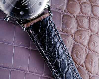 Bespoke Watch Strap in Grey Himalayan Crocodile