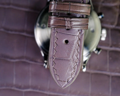 Bespoke Watch Strap in Grey Himalayan Crocodile