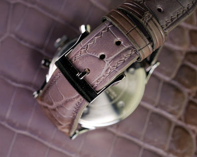 Bespoke Watch Strap in Grey Himalayan Crocodile