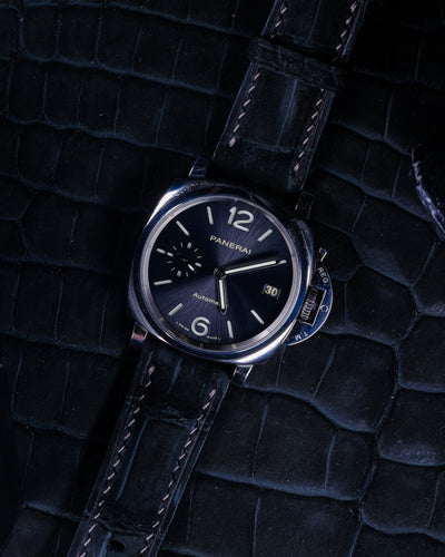 Bespoke Watch Strap in Black Nubuck Alligator