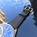 Bespoke Watch Strap in Black Barenia