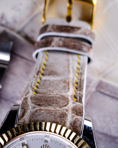 Bespoke Watch Strap in Natural Himalayan Crocodile
