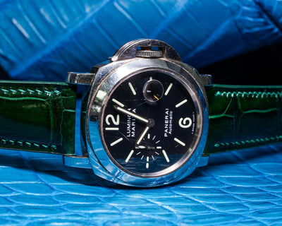 Bespoke Watch Strap in Hunter Green Crocodile